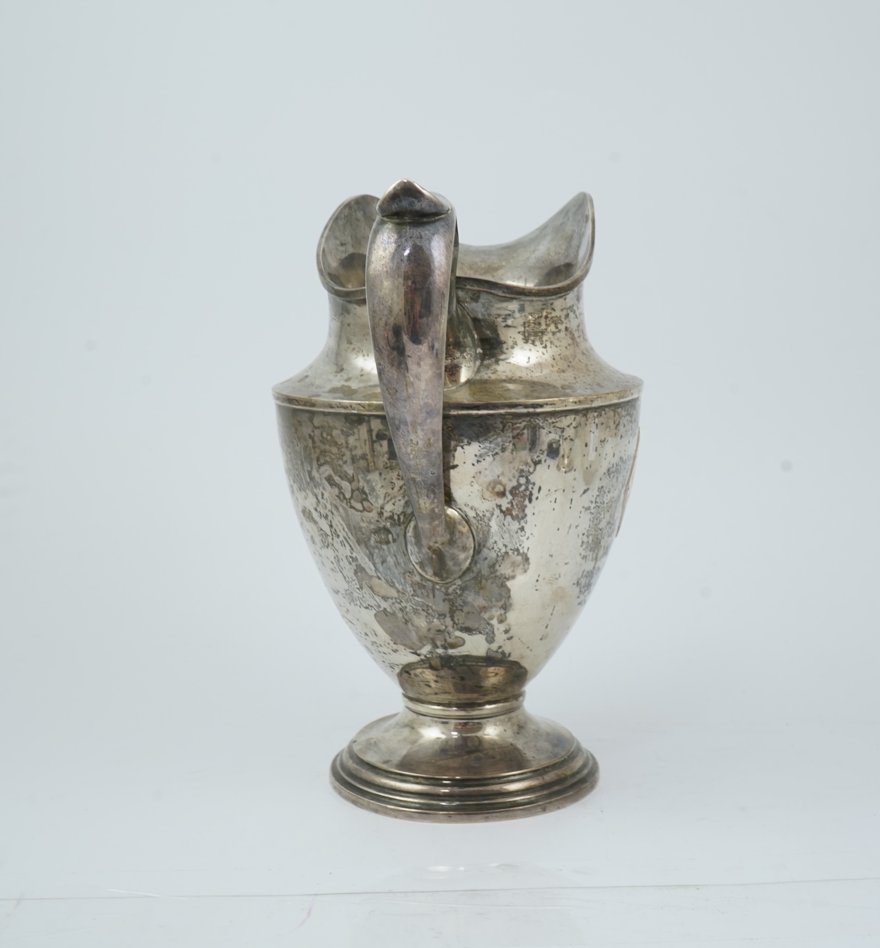An early 20th century North American sterling silver large jug by Schofield & Co